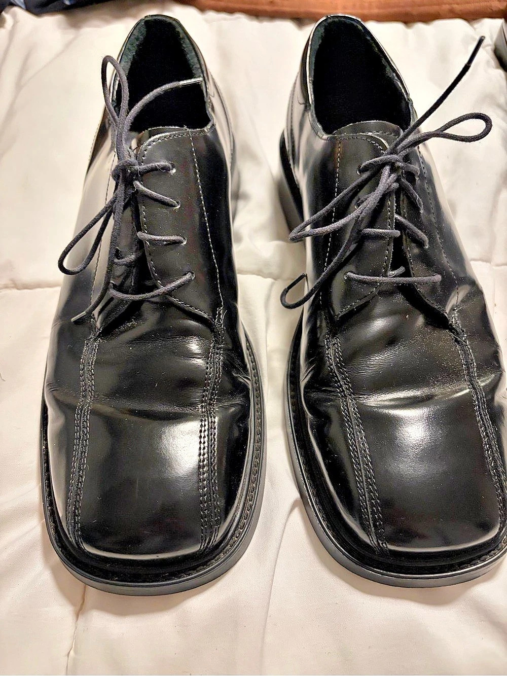 Bostonian Men’s Black Leather Split Toe Oxford Dress Shoes Size 11 Italy